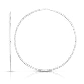 Sterling Silver 60mm Diamond Cut Endless Hoop Earring